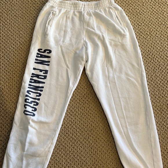Brandy Melville Pants - Brandy Melville White San Francisco Sweatpants
